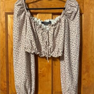 Primark Pink Floral Ruffle Blouse